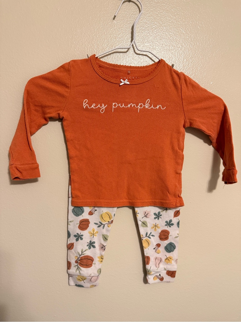 Chickpea Baby Girls 24M Pumpkin “Hey Pumpkin” 2-Piece Pajama Set Fall
